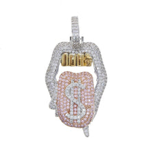 Load image into Gallery viewer, In My Bag Pendant Dollar Tennis Chain VVS Necklace Womens Silver Cubic Zirconia Icy Bae Icy Szn UK Worldwide Shipping Kylie Jenner Kim Kardashian Jewellery Meg the Stallion
