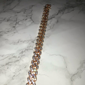 Rose Gold Cuban Link Choker VVS Bracelet Necklace Womens Cubic Zirconia Icy Bae Icy Szn UK Worldwide Shipping Kylie Jenner Kim Kardashian Jewellery