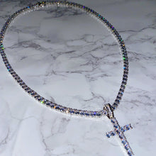 Load image into Gallery viewer, Women&#39;s Icy Cross Diamond Necklace VVS Tennis Chain Cross Icy Bae Icy Szn Kim Kardashian Kylie Jenner
